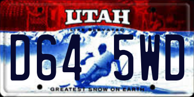 UT license plate D645WD
