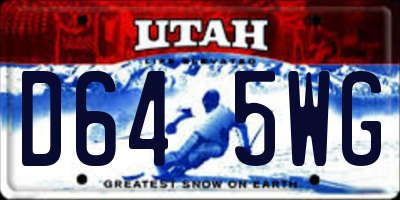 UT license plate D645WG