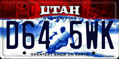 UT license plate D645WK