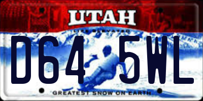 UT license plate D645WL
