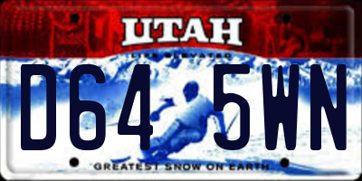 UT license plate D645WN