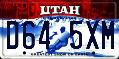 UT license plate D645XM