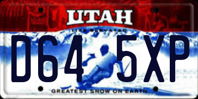 UT license plate D645XP