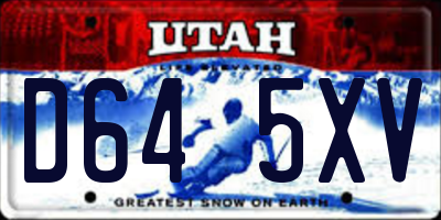 UT license plate D645XV