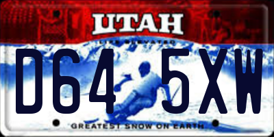 UT license plate D645XW