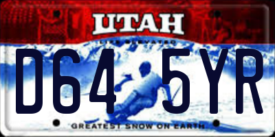 UT license plate D645YR