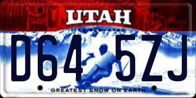 UT license plate D645ZJ