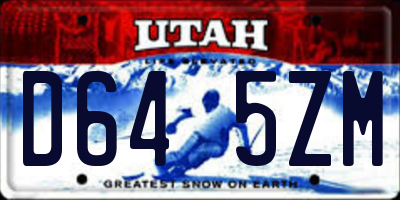 UT license plate D645ZM