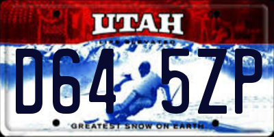UT license plate D645ZP