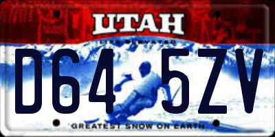 UT license plate D645ZV