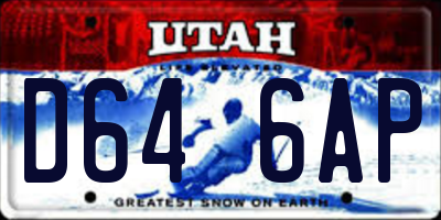 UT license plate D646AP