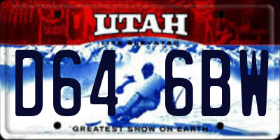 UT license plate D646BW
