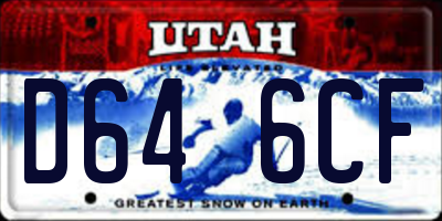 UT license plate D646CF