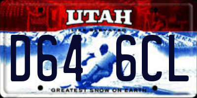 UT license plate D646CL