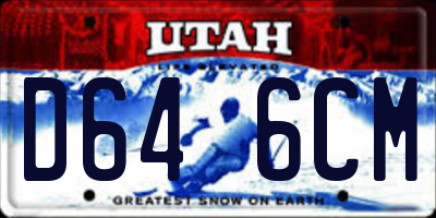 UT license plate D646CM
