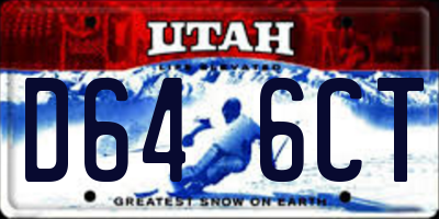 UT license plate D646CT