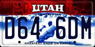 UT license plate D646DM