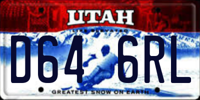 UT license plate D646RL