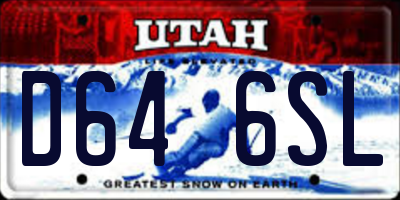 UT license plate D646SL