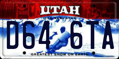 UT license plate D646TA
