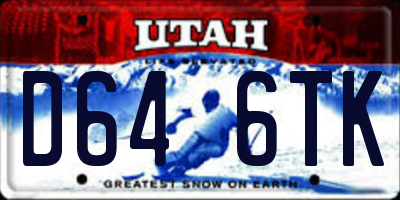 UT license plate D646TK