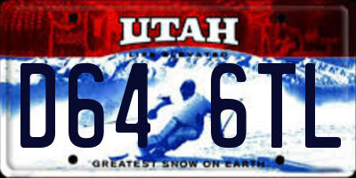 UT license plate D646TL