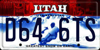 UT license plate D646TS