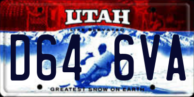 UT license plate D646VA