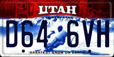 UT license plate D646VH