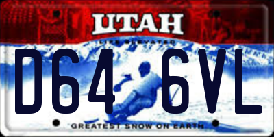 UT license plate D646VL