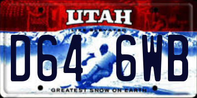 UT license plate D646WB