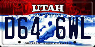 UT license plate D646WL