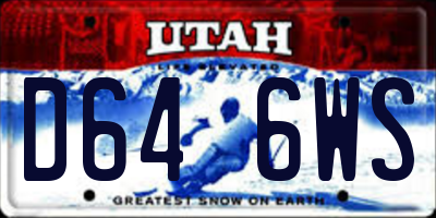 UT license plate D646WS