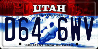 UT license plate D646WV