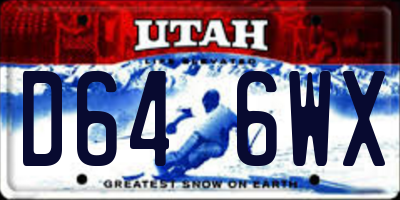 UT license plate D646WX