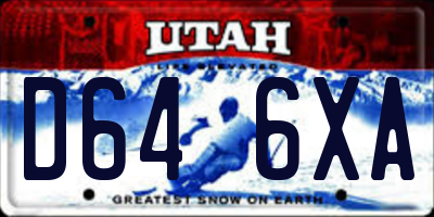 UT license plate D646XA