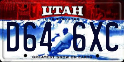 UT license plate D646XC
