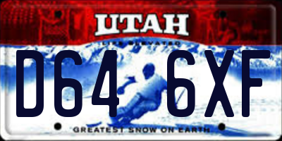 UT license plate D646XF