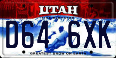 UT license plate D646XK