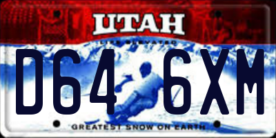 UT license plate D646XM