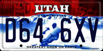 UT license plate D646XV