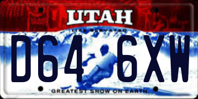 UT license plate D646XW