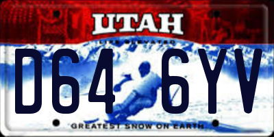 UT license plate D646YV