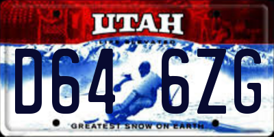 UT license plate D646ZG