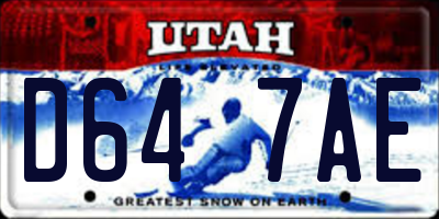 UT license plate D647AE