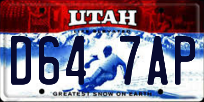 UT license plate D647AP