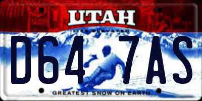 UT license plate D647AS