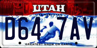 UT license plate D647AV