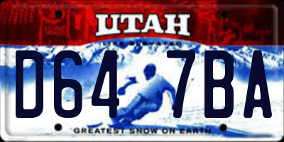 UT license plate D647BA