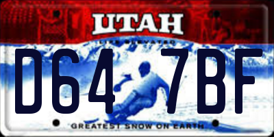 UT license plate D647BF